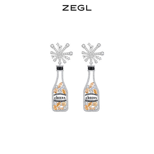 ZEGL设计师宴会系列香槟耳环女小众设计感高级耳钉925银针耳饰品 商品图0