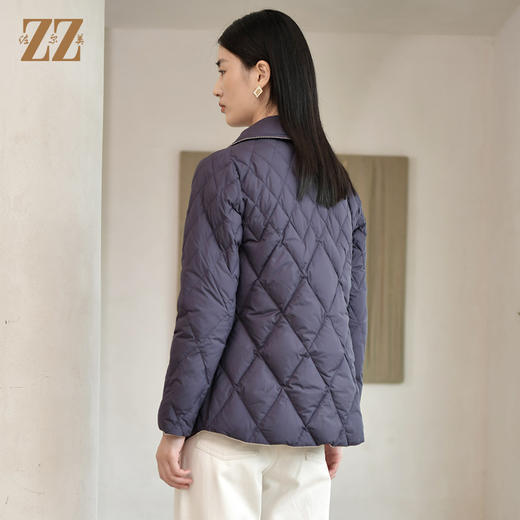 佐尔美冬季新款 经典款菱形格羽绒服女E24YY31 商品图4