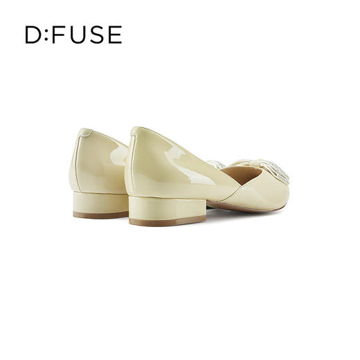 D:FUSE/迪芙斯春季新品尖头蝴蝶夹平底单鞋拼接简约DF31111011 商品图3
