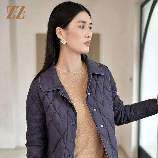 佐尔美冬季新款 经典款菱形格羽绒服女E24YY31 商品图1