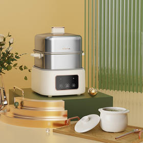 【小程序】小熊煮蛋器(早餐机) 多功能蒸炖锅 ZDQ-C06H1-P01 米黄色 上蒸下炖