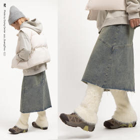 CryingCenter 奶乎乎三色仿貂毛毛织腿套堆堆袜套 哭喊中心