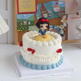 复古裱花白雪公主儿童生日蛋糕