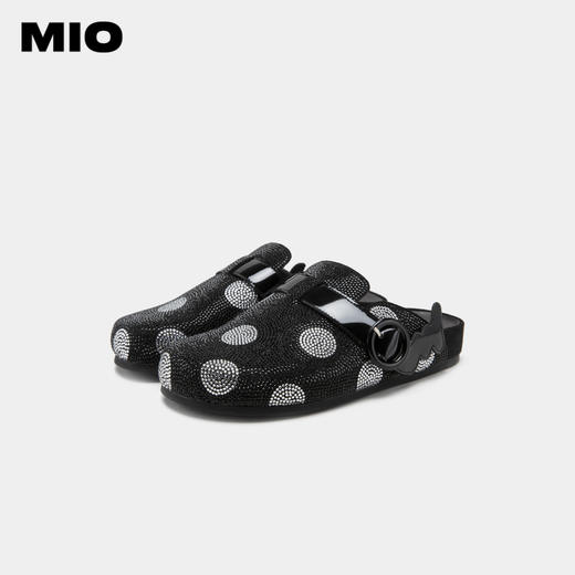 MIO米奥夏季复古风舒适平跟包头拖时尚百搭波点勃肯拖鞋女鞋 M232226819 商品图4