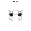 ZEGL设计师宴会系列蝴蝶结黑色耳环女复古耳钉925银针秋冬耳饰品 商品缩略图0