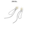ZEGL设计师冬日花语系列花朵流苏耳环女高级感长款耳钉银针耳饰品 商品缩略图2