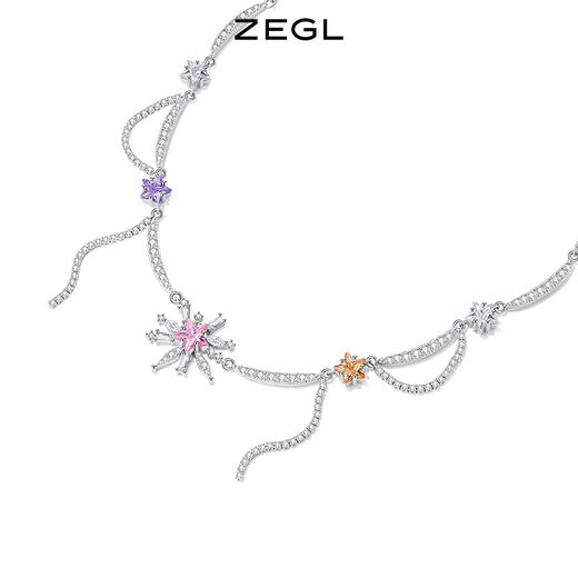 ZEGL设计师宴会系列烟花项链女生轻奢小众高级设计感锁骨链配饰品 商品图1