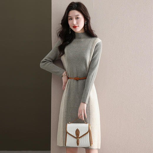 直筒针织连衣裙，显瘦百搭韩版毛衣裙CC-XYY996 商品图0