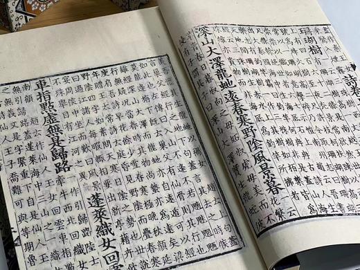 《新刊校定集注杜诗》，唐 杜甫著，据宋理宗宝庆元年广东漕司刊本，全套四函，共36卷24册，尺寸为30cm*20.3cm*30cm, 用纸分两种，分别为桑皮纸与手工宣，定价18800元，限 商品图11