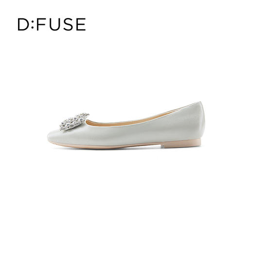 D:FUSE/迪芙斯2023春季新款羊皮方头花形饰扣平底单鞋女DF31111025 商品图6