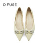 D:FUSE/迪芙斯春季新品尖头蝴蝶夹平底单鞋拼接简约DF31111011 商品缩略图11