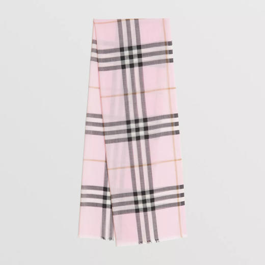 BURBERRY 巴宝莉 男女同款格纹丝毛混纺轻盈围巾 格子 8049340 B1017 商品图0
