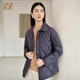佐尔美冬季新款 经典款菱形格羽绒服女E24YY31