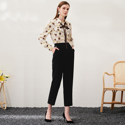 EITIE爱特爱春季新款时尚通勤职业百搭显瘦长裤女裤6905605 商品图4