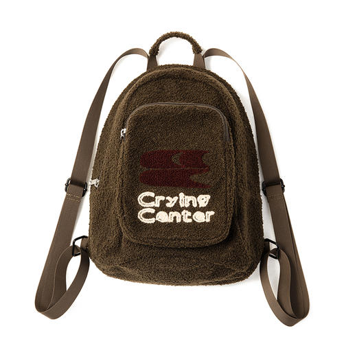 CryingCenter 毛毛熊书包 刺绣Logo羊羔毛双肩背包 哭喊中心 商品图3
