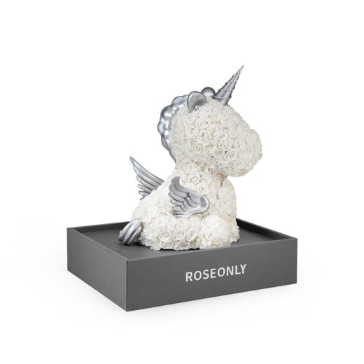 【告白神器】ROSEONLY诺誓  高端定制 永生玫瑰独角兽公仔 红色  粉色白色 送女友礼物 商品图5
