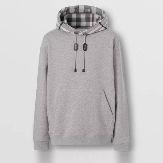 BURBERRY 巴宝莉 男士格纹连帽棉质长袖连帽卫衣 灰色 8057010 A2142 商品图0