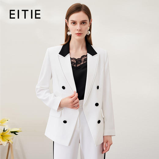 EITIE爱特爱春季新款时尚职业通勤百搭显瘦干练西装外套女6903606 商品图0