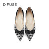 D:FUSE/迪芙斯春季新品尖头蝴蝶夹平底单鞋拼接简约DF31111011 商品缩略图7