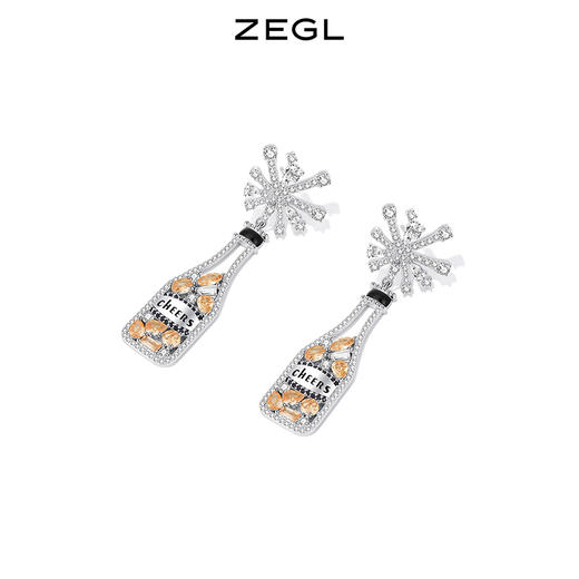 ZEGL设计师宴会系列香槟耳环女小众设计感高级耳钉925银针耳饰品 商品图1