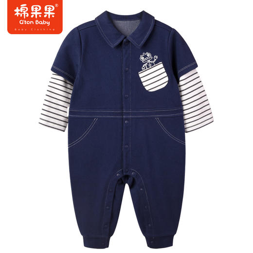 棉果果商场同款春季新品男童休闲仿牛仔假两件对开连体衣拼接层次时尚M112722223014 商品图0