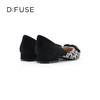 D:FUSE/迪芙斯春季新品尖头蝴蝶夹平底单鞋拼接简约DF31111011 商品缩略图6