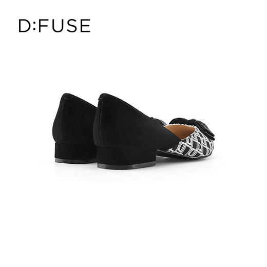 D:FUSE/迪芙斯春季新品尖头蝴蝶夹平底单鞋拼接简约DF31111011 商品图6