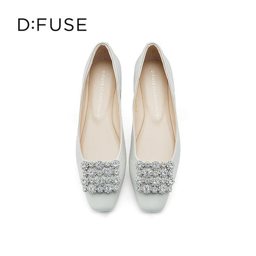 D:FUSE/迪芙斯2023春季新款羊皮方头花形饰扣平底单鞋女DF31111025 商品图10