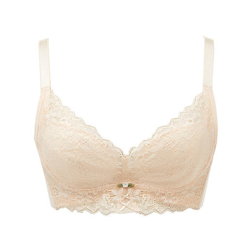 都市丽人自然舒适常规内衣B杯薄3/4杯蕾丝文胸三排软钢圈LB32A2 商品图4