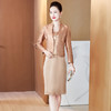 JC-2291年轻喜婆婆婚宴装香槟色婚礼优雅高贵洋气丈母娘晚礼服连衣裙 商品缩略图0