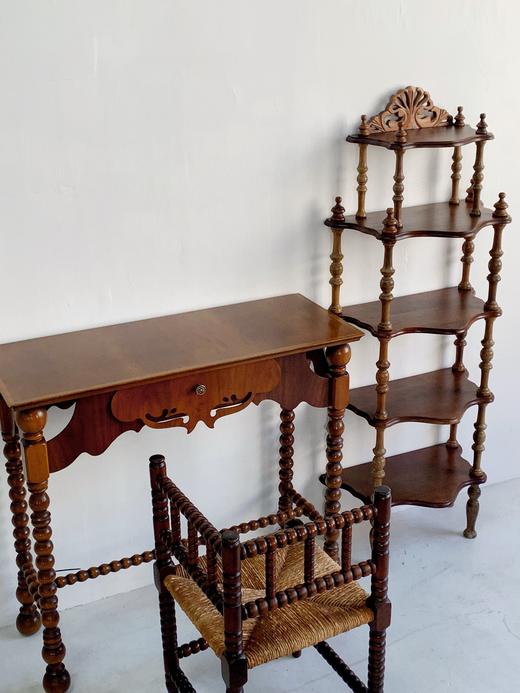 法国1930s古董角椅 手工雕刻B0132 藤编座面 商品图8