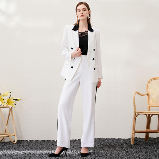 EITIE爱特爱春季新款时尚职业通勤百搭显瘦干练西装外套女6903606 商品图3