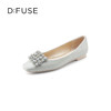 D:FUSE/迪芙斯2023春季新款羊皮方头花形饰扣平底单鞋女DF31111025 商品缩略图7