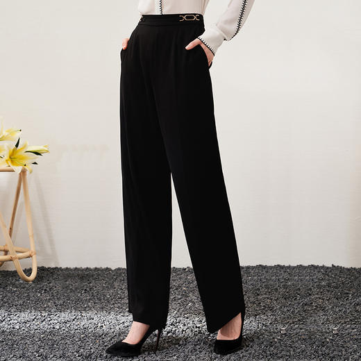 EITIE爱特爱春季新款通勤职业干练时尚显瘦西裤直筒长裤女裤子6905602 商品图7