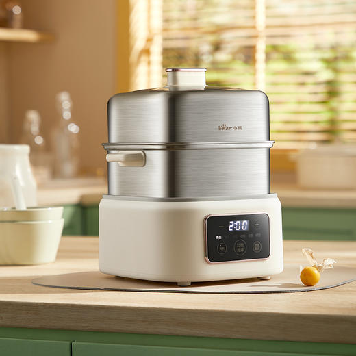 【小程序】小熊煮蛋器(早餐机) 多功能蒸炖锅 ZDQ-C06H1-P01 米黄色 上蒸下炖 商品图10