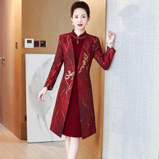 LC-2301礼服风衣套装高贵喜婆婆丈母娘婚宴礼服两件套连衣裙 商品图4