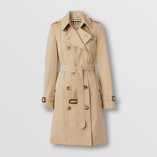 BURBERRY 巴宝莉 女士切尔西版型 – 中长款 Heritage Trench 风衣 卡其色 8059193 A1366 商品图0