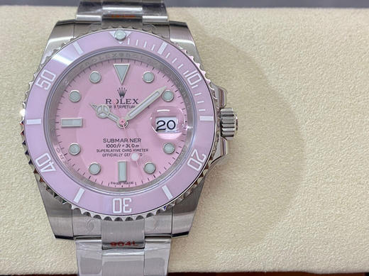 N劳力士v5版女士粉水鬼ROLEX潜航者；2836自动机械机芯，40毫米直径，女士，精钢手表 商品图11