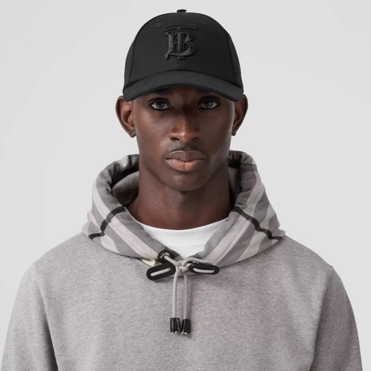 BURBERRY 巴宝莉 男士格纹连帽棉质长袖连帽卫衣 灰色 8057010 A2142 商品图3
