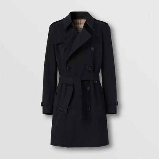 BURBERRY 巴宝莉 男士肯辛顿版型 – 中长款 Heritage Trench 风衣 黑色 8058330 A1189 商品图0