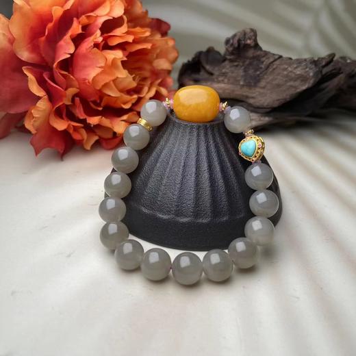 和田玉烟紫手串-蜜蜡枣珠 商品图0