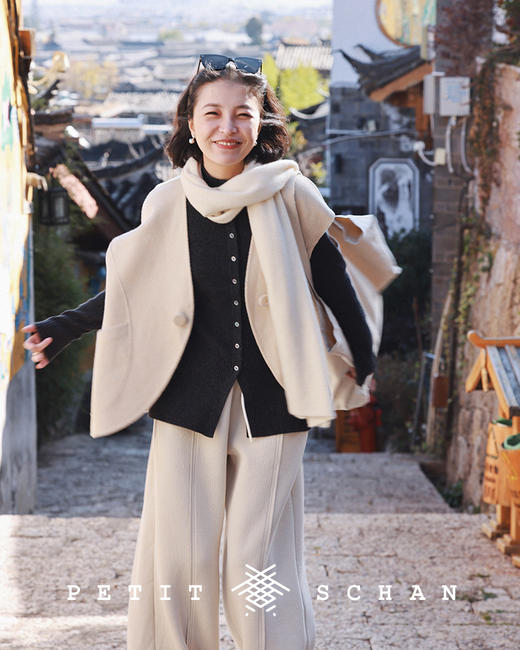 PETIT SCHAN小闪 CLO#175 hourglass 沙漏 秋冬高端针织系列立领罗纹修身款针织开衫 商品图6