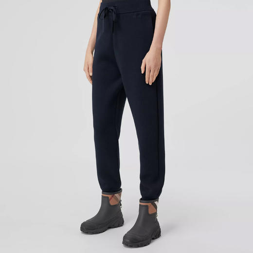 BURBERRY 巴宝莉 女士刺绣徽标羊绒休闲运动裤 深蓝色 8058393 B2871 商品图1