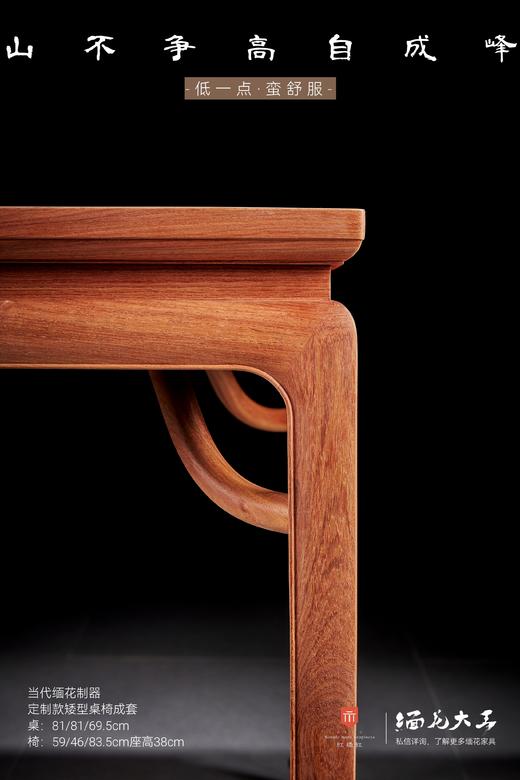 红桥红  家具严选  缅甸花梨(大果紫檀）  【定制81 马蹄腿带束腰方桌 五件套】 商品图2