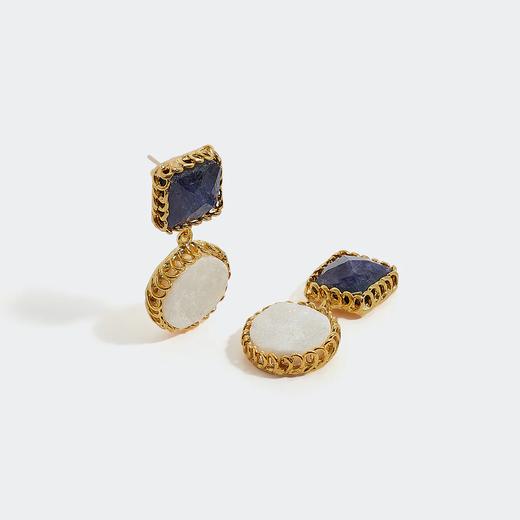 北京仓｜SORU-Sapphire&Chalcedony-蓝宝石 白玉髓 耳环［英国设计师］ 商品图1
