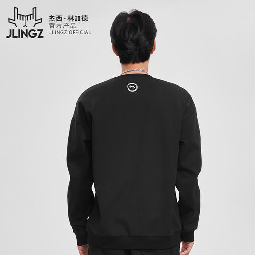 JLINGZ林加德官方产品 | 黑色国潮圆领卫衣潮流保暖时尚百搭休闲 商品图2