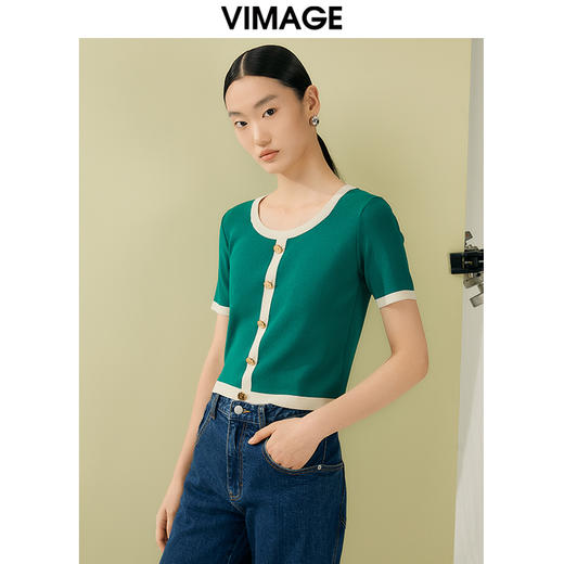 VIMAGE纬漫纪春季新款简约大方针织衫V1901505 商品图2