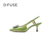 D:FUSE/迪芙斯春季新款漆皮方头花形饰扣中后空单鞋DF31114008 商品缩略图6