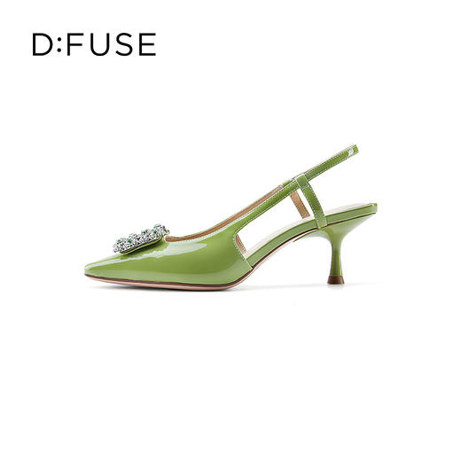 D:FUSE/迪芙斯春季新款漆皮方头花形饰扣中后空单鞋DF31114008 商品图6