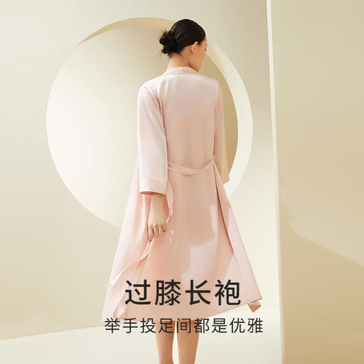 礼物】金三塔19姆米重磅100%桑蚕丝真丝长款睡袍女家居服2023春夏新品  YSFDA103 商品图3